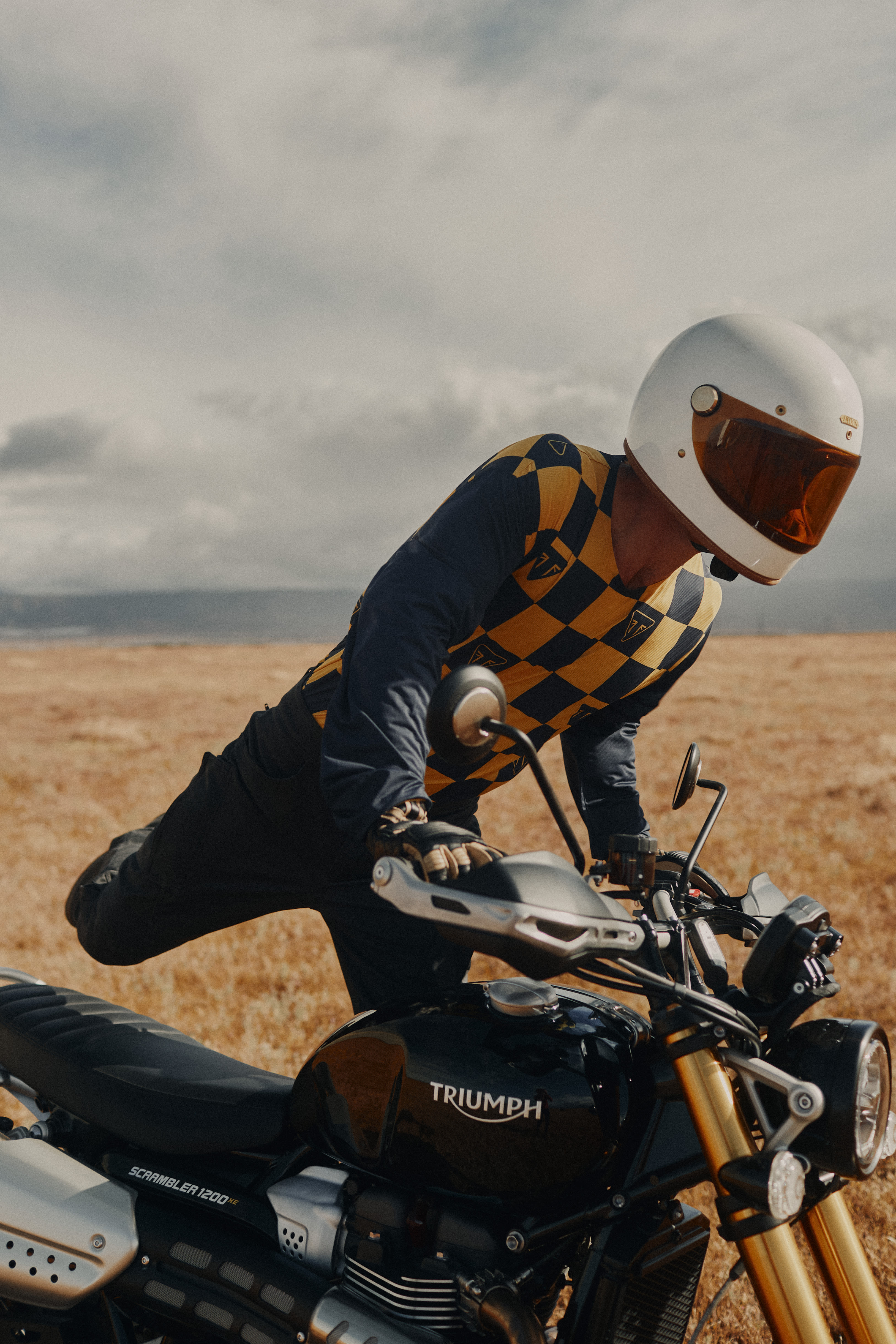 Austin Black & White Checkerboard Enduro Jersey | Motorcycle